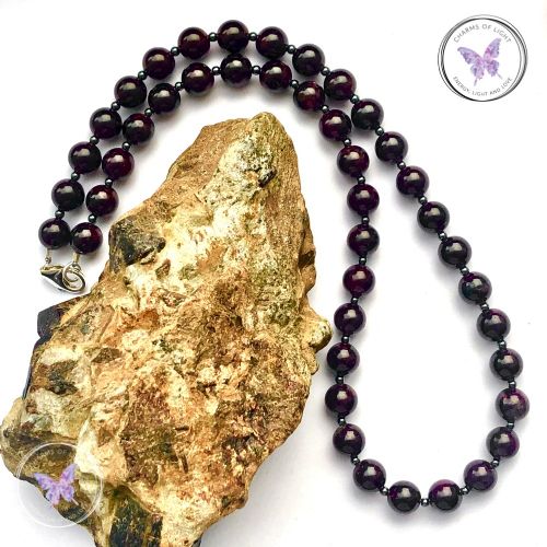 Garnet & Hematite Bead Necklace